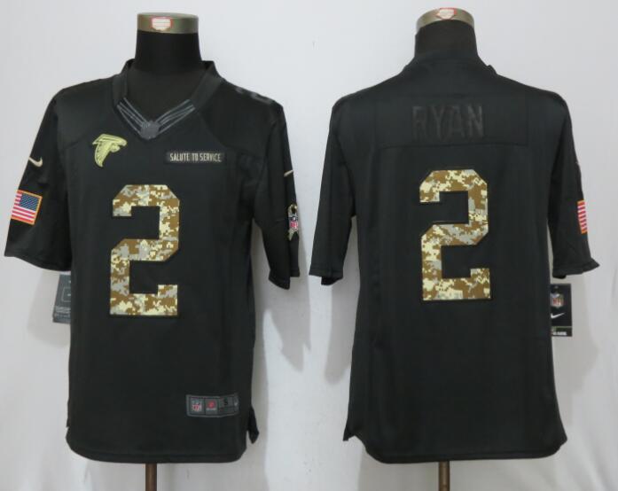 New Nike Atlanta Falcons #2 Ryan Anthracite Salute To Service Limited Jersey